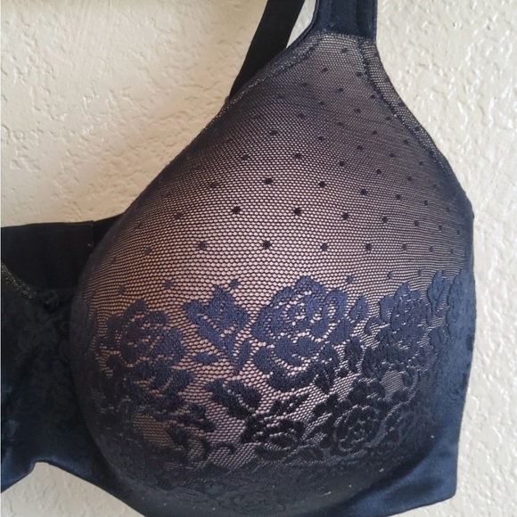 Soma Stunning Support Bra Balconette Black Floral Lace Size 38DD - Picture 3 of 7